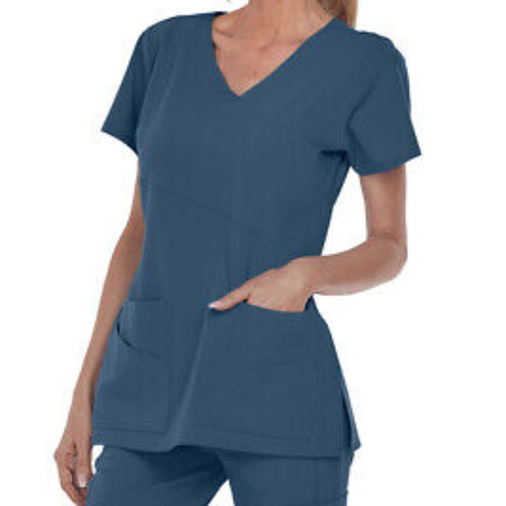 Grey's Anatomy Signature STRETCH Women's 3-Pocket Mock Wrap Scrub Top 2130